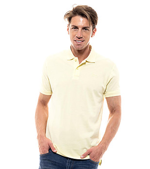 Светложълта памучна мъжка блуза с лого Biston снимка