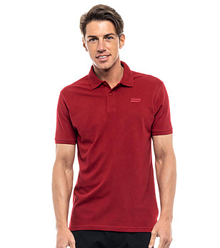 Памучна тъмночервена мъжка блуза с лого Splendid снимка