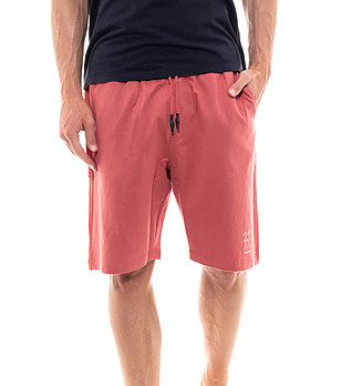 Памучни мъжки къси панталони в червен нюанс Zanter снимка
