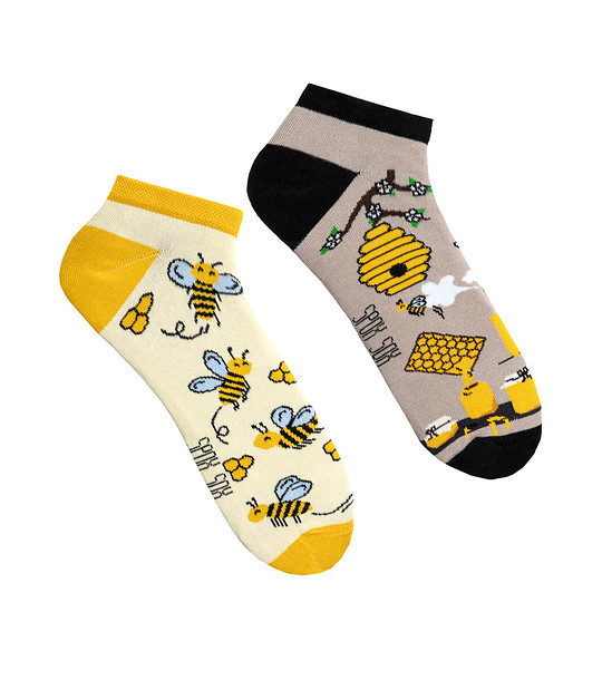 Тематични unisex къси чорапи с принт Honey bee снимка