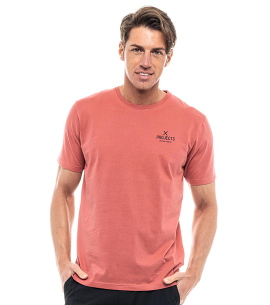 Памучна мъжка тениска в червен нюанс Dean снимка