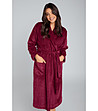 Дамски плюшен халат в бордо Bona-2 снимка