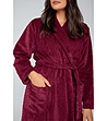 Дамски плюшен халат в бордо Bona-4 снимка