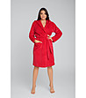 Червен дамски халат с качулка Zala-0 снимка