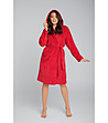 Червен дамски халат с качулка Zala-2 снимка