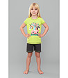 Памучна детска пижама в светлозелено и цвят графит Blonde-0 снимка