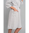 Дамски памучен халат в сив меланж Karla-2 снимка