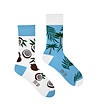 Тематични unisex чорапи Coco tree в бяло и синьо-1 снимка