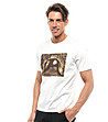 Памучна мъжка тениска в цвят слонова кост Nicko-2 снимка