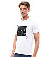Памучна мъжка тениска в бяло Vitore-2 снимка