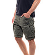 Памучни мъжки къси карго панталони в цвят каки Luca-2 снимка