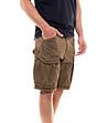 Памучни мъжки къси карго панталони в кафяво Luca-2 снимка