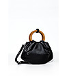 Черна дамска чанта с кръгли дръжки Susan-0 снимка