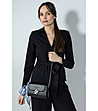 Черна дамска чанта за рамо с шалче Susan-2 снимка
