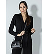 Черна дамска чанта за рамо с шалче Susan-4 снимка
