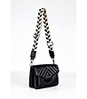 Черна дамска чанта с текстилна презрамка Alarice-0 снимка