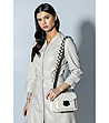 Бяла дамска чанта с текстилна презрамка Alarice-3 снимка