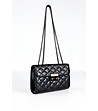 Черна дамска чанта с ромбоидни шевове Viliana-0 снимка