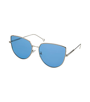 Сребристи дамски слънчеви очила със сини лещи Lilly снимка