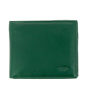 Зелен мъжки портфейл от естествена кожа Jeff снимка