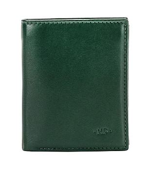 Зелен мъжки портфейл от естествена кожа Doug снимка
