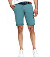 Синьо-зелен мъжки памучен къс панталон Eduardo-3 снимка