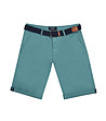 Синьо-зелен мъжки памучен къс панталон Eduardo-4 снимка