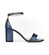 Сини дамски кожени сандали с металик ефект Zenda-0 снимка