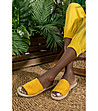 Дамски чехли в цвят охра Ambra-4 снимка