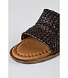 Тъмнокафяви дамски чехли от естествена кожа Kerry-3 снимка
