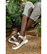Бежови дамски сандали от естествена кожа -3 снимка