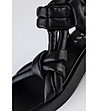 Дамски черни сандали от естествена кожа Alexandria-2 снимка