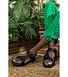 Дамски черни сандали от естествена кожа Alexandria-3 снимка