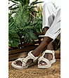 Светлобежови дамски сандали от естествена кожа Alexandria-3 снимка