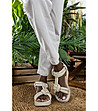 Светлобежови дамски сандали от естествена кожа Alexandria-4 снимка