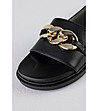 Черни дамски чехли със златиста верижка Thea-2 снимка