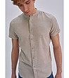 Мъжка риза от памук и лен Janos-3 снимка