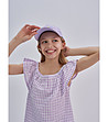 Памучна детска блуза в лилаво и бяло Kinga-3 снимка