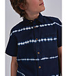 Тъмносиня памучна детска риза Maris-4 снимка