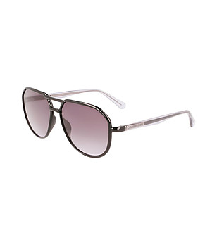 Unisex черни слънчеви очила с бели дръжки снимка