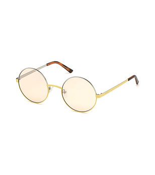 Кръгли unisex слънчеви очила в жълто снимка