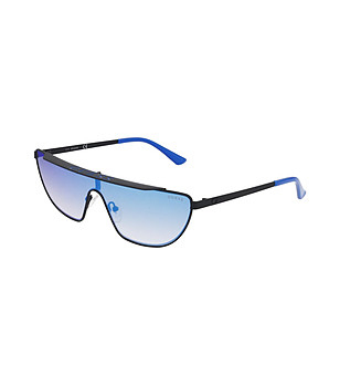 Дамски слънчеви очила в черно със сини лещи снимка