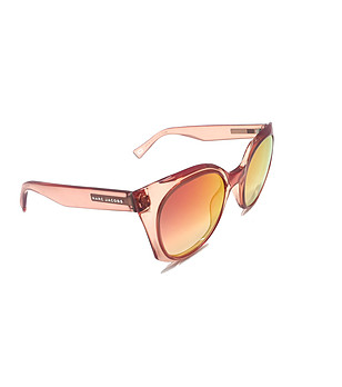 Дамски слънчеви полуогледални очила с прозрачни рамки снимка