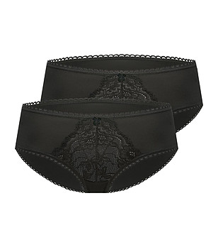 Комплект от 2 броя черни памучни бикини Kamelia снимка