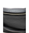 Черна кожена дамска чанта тип багета Glory-3 снимка