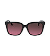 Дамски слънчеви очила в черно със сребристи дръжки-1 снимка