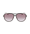 Unisex черни слънчеви очила с бели дръжки-1 снимка