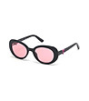 Черни дамски слънчеви очила с розови лещи-0 снимка