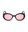 Черни дамски слънчеви очила с розови лещи-1 снимка