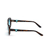 Дамски овални слънчеви очила в цвят хавана със сини лещи-2 снимка